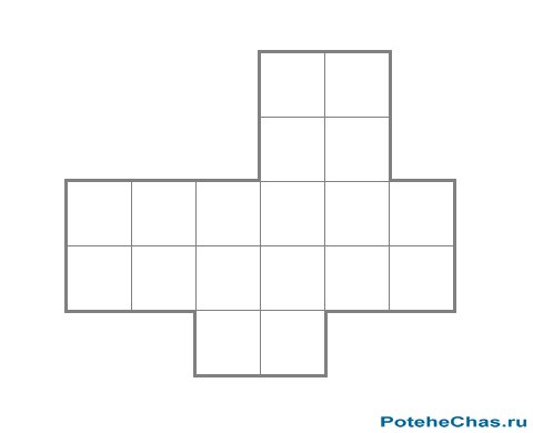 Графическая головоломка на разрезание - Разрежьте фигуру на две или три равные части